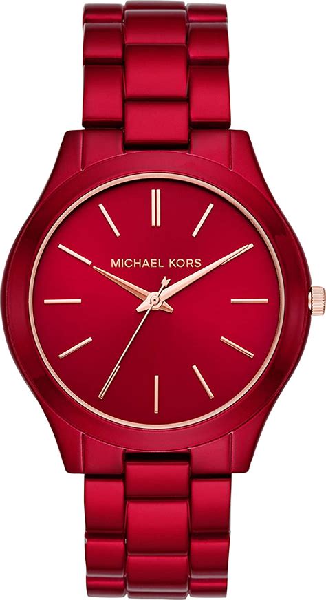 red and black michael kors watch|mk3895.